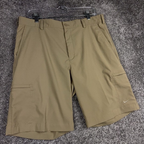 Nike Tour Performance Golf Shorts Men's 34 Dri-Fit Brown Swoosh 10" Inseam - Picture 1 of 8